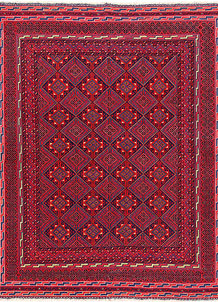 Dark Red Mashwani 4' 6 x 5' 11 - No. 64396
