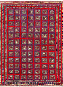 Dark Red Mashwani 6' 9 x 8' 10 - No. 64400