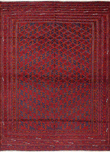 Dark Red Mashwani 6' 9 x 9' - No. 64404