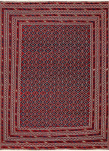 Dark Red Mashwani 6' 8 x 8' 11 - No. 64411