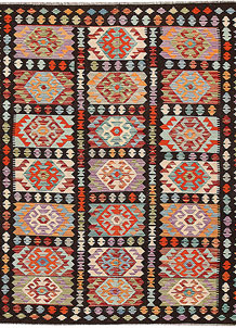 Multi Colored Kilim 6' 8 x 8' 1 - SKU 64442