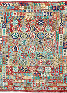 Multi Colored Kilim 6' 9 x 7' 9 - SKU 64443