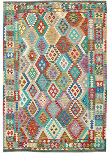 Multi Colored Kilim 6' 10 x 9' 9 - SKU 64455