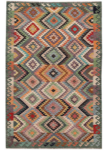 Multi Colored Kilim 5' 11 x 9' 1 - SKU 64488