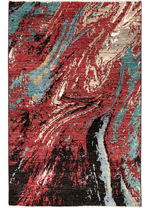 Multi Colored Abstract 4' 1 x 6' 6 - No. 66221