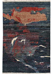 Multi Colored Abstract 6' 4 x 9' 7 - No. 66319