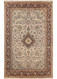 Antique White Isfahan 5' 10 x 9' 4 - No. 68387