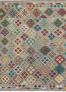 Multi Colored Kilim 6' 8 x 6' 4 - SKU 69733