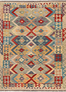Multi Colored Kilim 4' 9 x 6' 6 - SKU 69771
