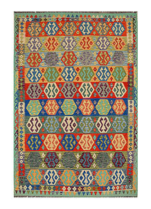Multi Colored Kilim 6' 10 x 9' 9 - No. 70364