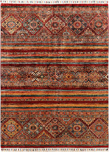 Multi Colored Kazak 4' 10 x 6' 5 - SKU 71377