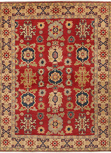 Firebrick Kazak 4' 11 x 6' 6 - SKU 71566