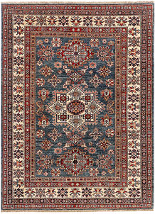 Steel Blue Kazak 4' 10 x 6' 7 - SKU 73673