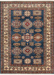 Steel Blue Kazak 5' 1 x 6' 8 - SKU 73785