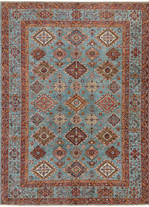 Light Slate Grey Kazak 9' 10 x 13' 1 - SKU 73790