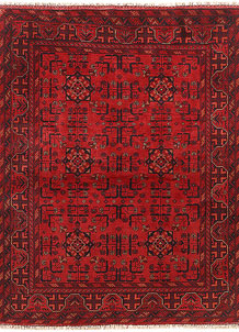 Afghan Khal Mohammadi Rug 250x350 Hand Knotted Brown Geometric Orient a 